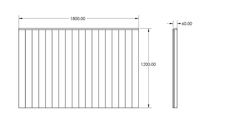 Premium Featheredge Pressure Treated Fence Panels (1.8m Wide - Various Height Options) drawing