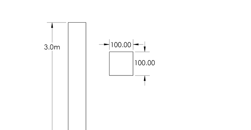 3.0m 100mm x 100mm Treated Timber Posts drawing