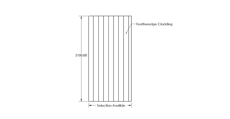 Padstow Wooden Garden Featheredge Gate (2.1m High) drawing