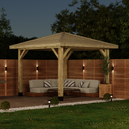 Wooden Gazebo Kit with Featheredge Cladding – A Stylish Outdoor Feature