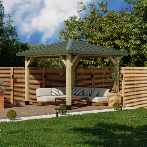 Premium Green Shingle Pergola Kit – A Natural Outdoor Statement