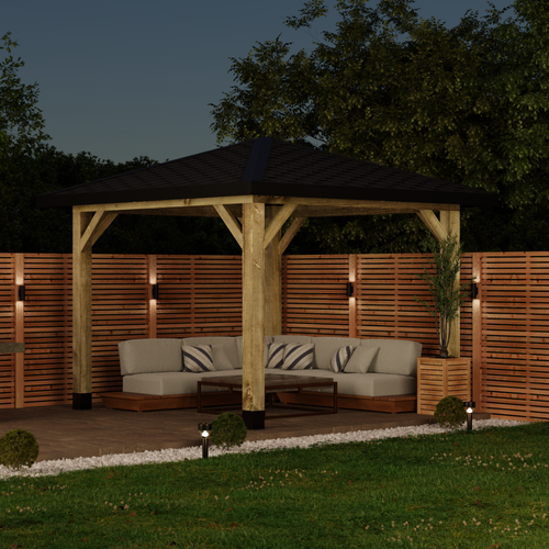 Premium Black Shingle Pergola Kit – A Bold and Modern Addition