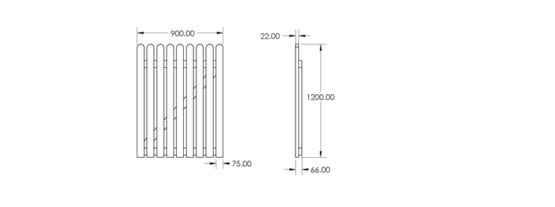 4ft x 3ft Treated Wooden Picket Garden Gate drawing