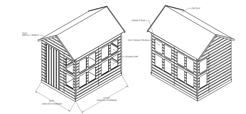 Apex Potting Shed drawing