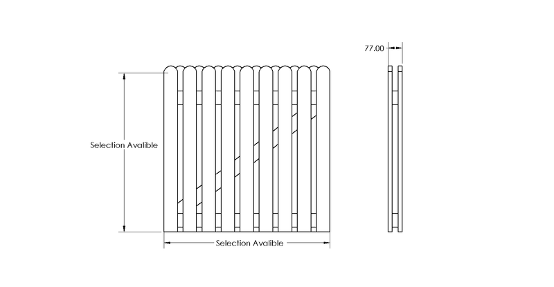 Double Sided Premium Picket Garden Gates drawing