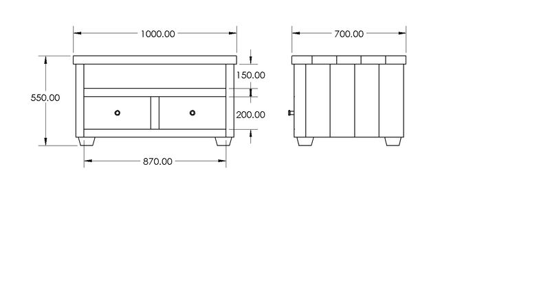 Exbourne TV Stand drawing