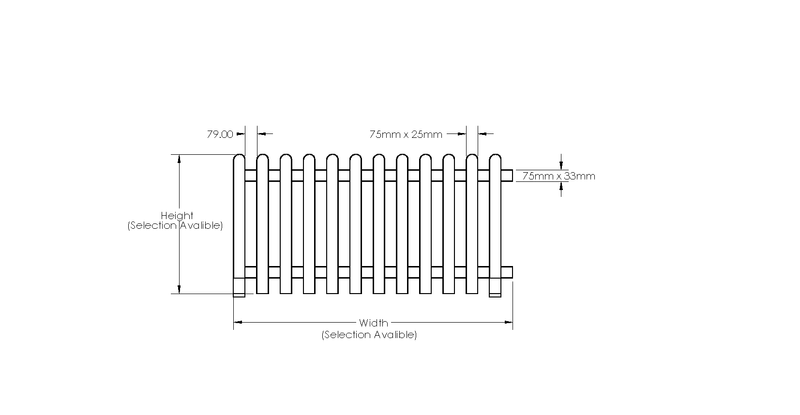 Portable Freestanding Treated Picket Fence Panel drawing