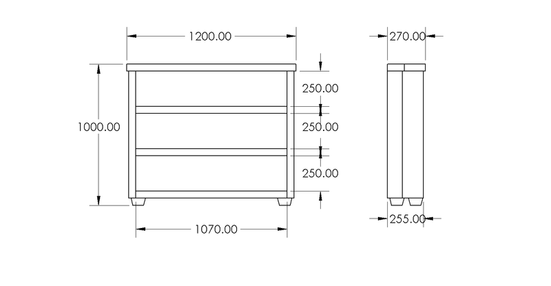 Instow Bookcase drawing