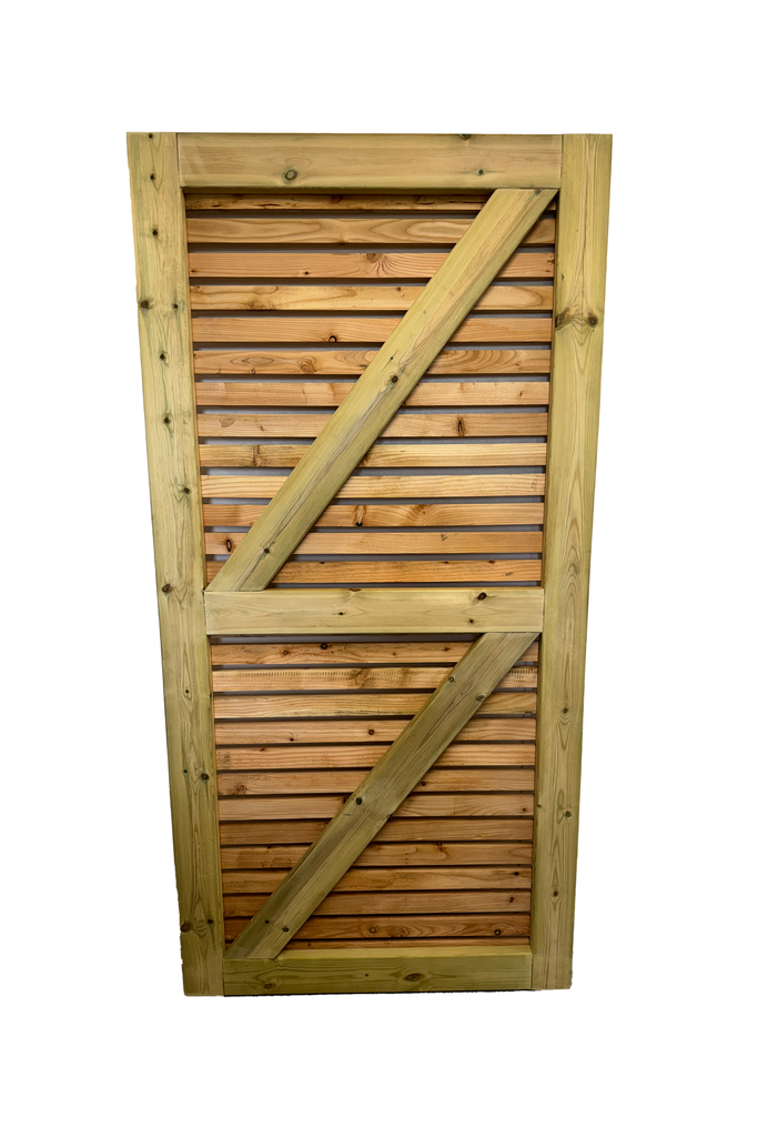 Larch Slatted Gate - with treated bracing back