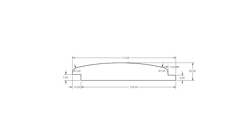 Loglap Treated Redwood 119mm x 21mm drawing