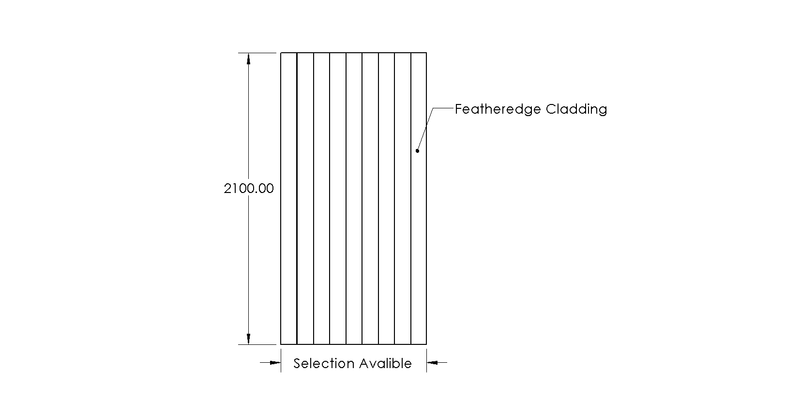 Falmouth Featheredge Side Gate (2.1m High) drawing