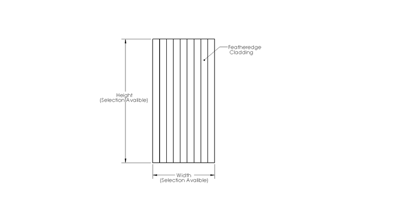 Padstow Wooden Garden Featheredge Gate (1.8m High) drawing