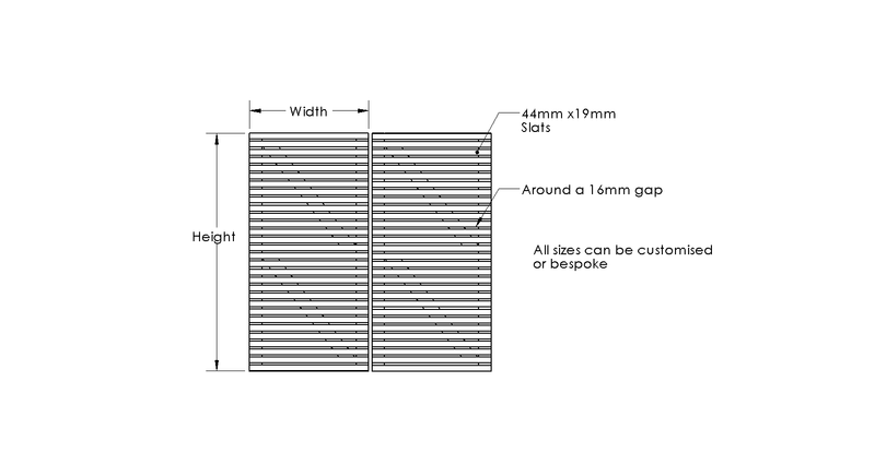 Cedar Slatted Gates Pair drawing