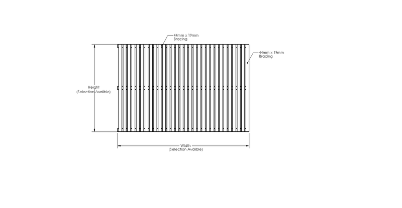 Treated PSE Slatted Panel - Vertical drawing