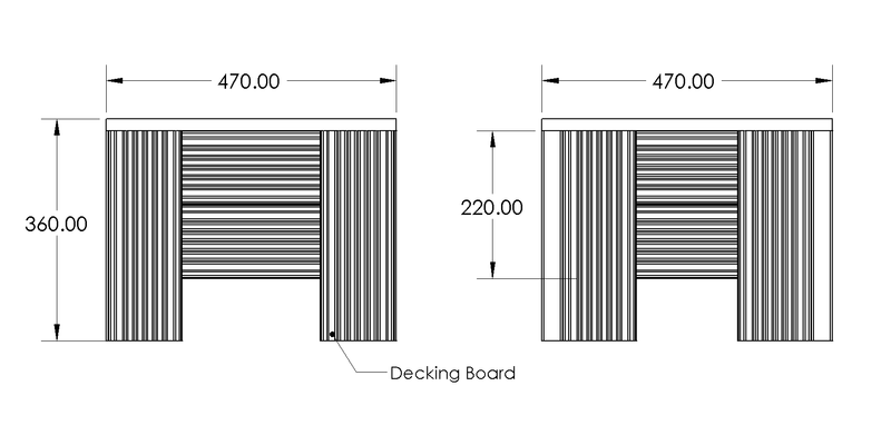 Premium Square Wooden Garden Planter drawing