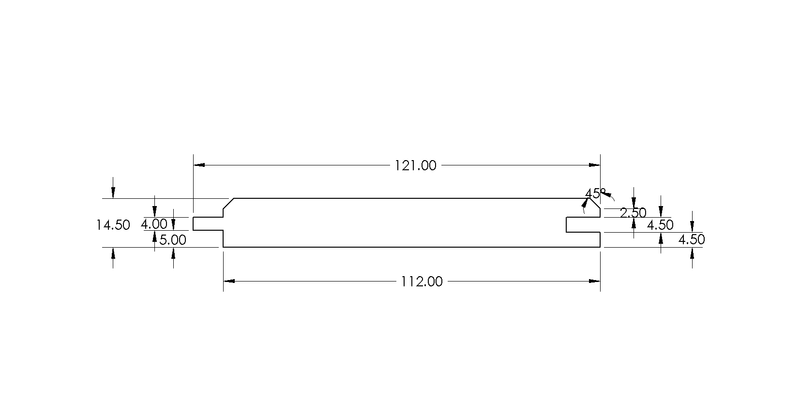 T&G - British Cedar - 95mm x 19mm drawing