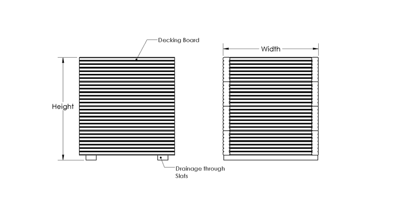 Treated Decking Planter Square drawing