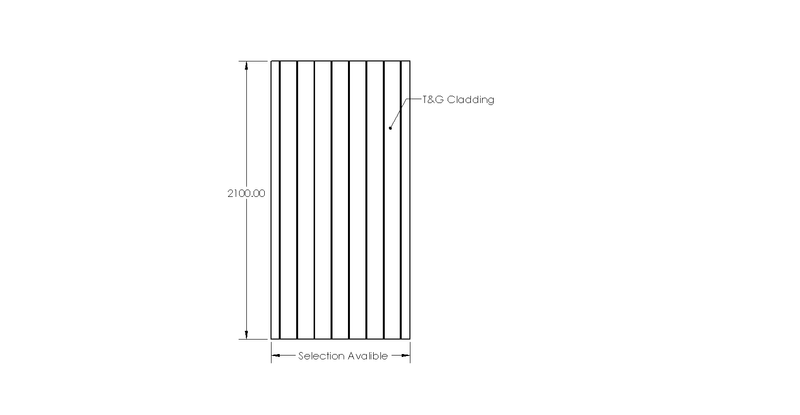 Wellington Tongue & Groove Side gate (2.1m High) drawing