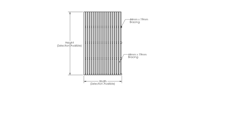 Double Sided Planed Cedar / Larch Slatted Panel - Vertical drawing