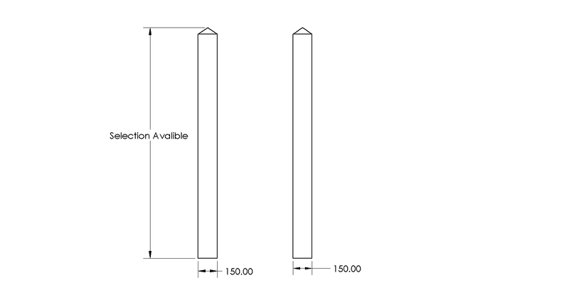 Fresh Sawn Oak Gate Posts drawing