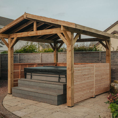 Enhance Your Pergola with Slatted Panels & Built-in Shelf