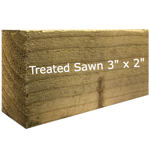 Free 15cm Sample - 3" x 2" Timber - treated sawn